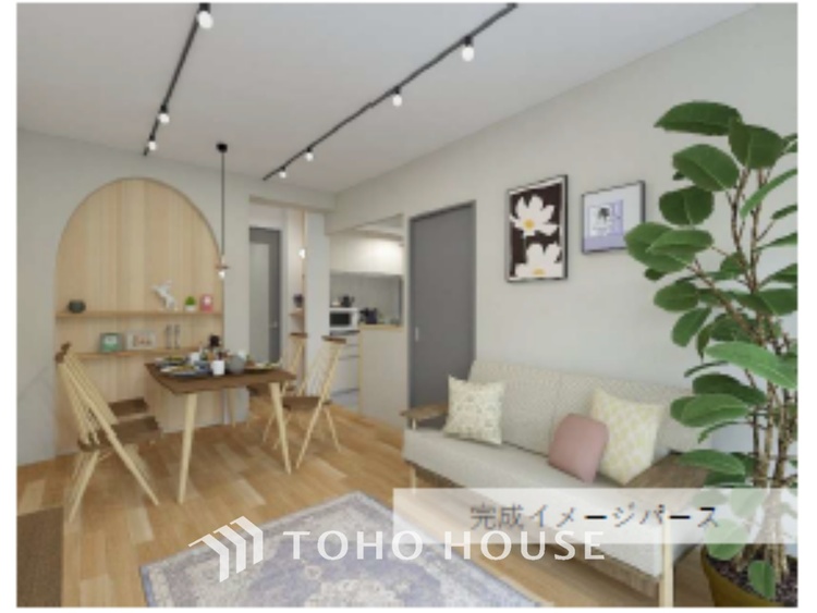 内装 【リビング】家族が自然と集まりたくなる、心地よい広さの空間。※CG加工しています。