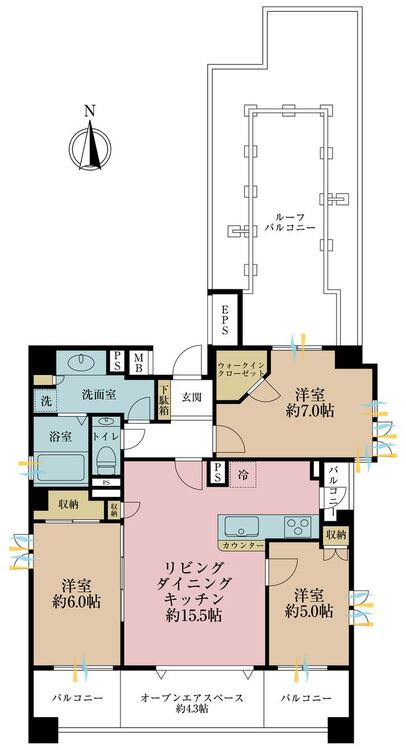 その他 3LDK、専有面積76.57m2