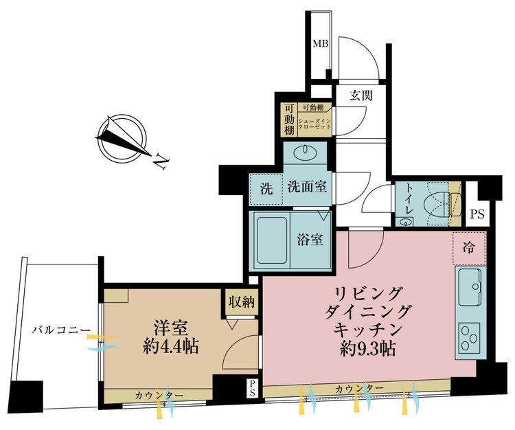 その他 1LDK、専有面積35.84m2、バルコニー面積5.56m2