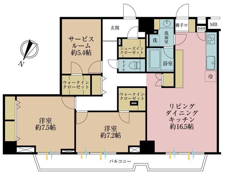 その他 2LDK+S（納戸）、専有面積97.11m2、バルコニー面積10.61m2