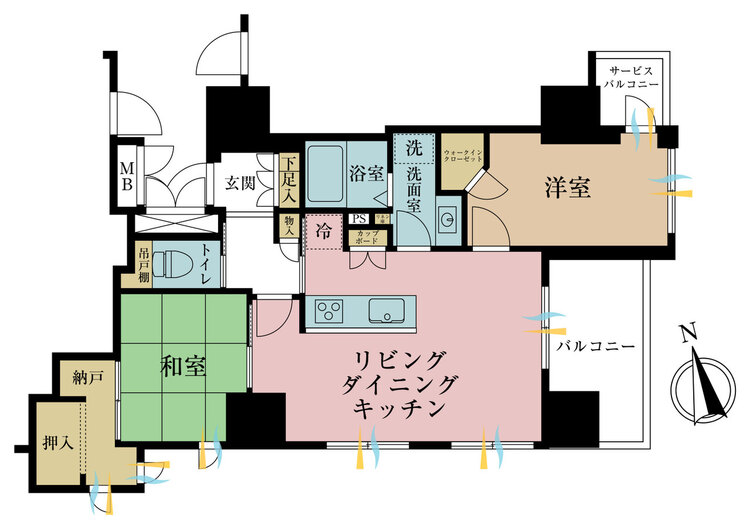 その他 2LDK、専有面積61.06m2、バルコニー面積6.57m2