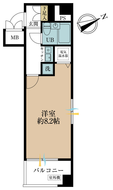 その他 1K、専有面積26.25m2、バルコニー面積4.07m2