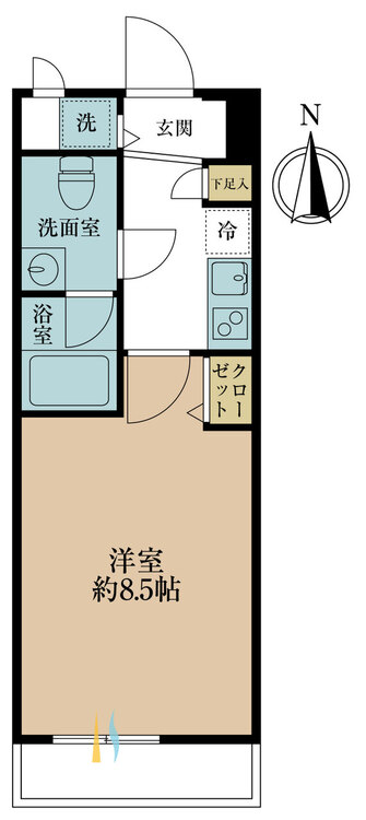 その他 1K、専有面積26.35m2、バルコニー面積3.41m2
