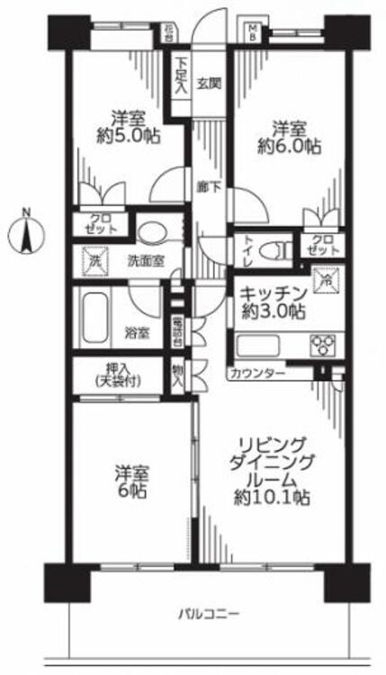 間取り 「八王子」駅前の多彩な商業施設も利用可能で、家族の誰もが快適に暮らせる住環境が整っています。