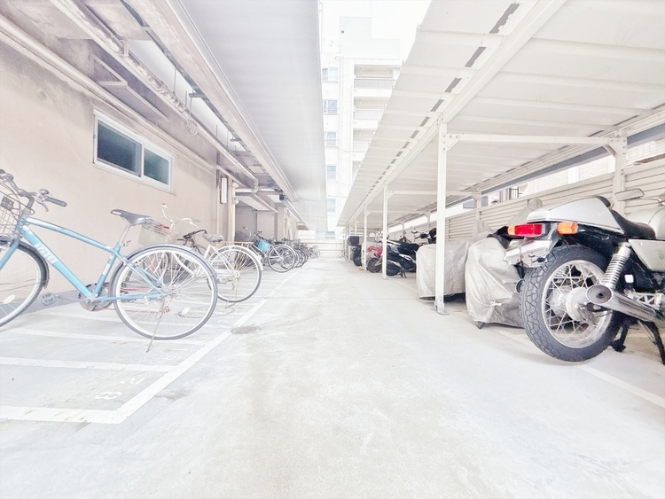 設備 整理整頓された駐輪場で、管理体制の良好さがうかがえます。