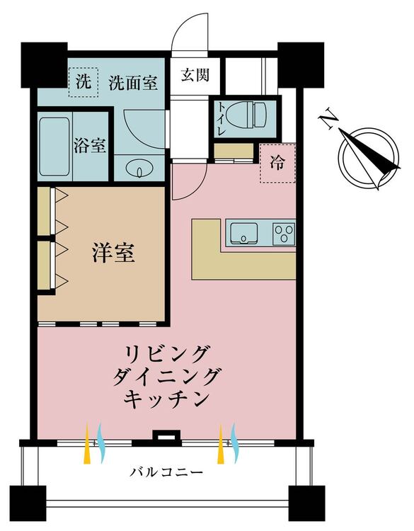 その他 1LDK、専有面積51m2、バルコニー面積9.4m2