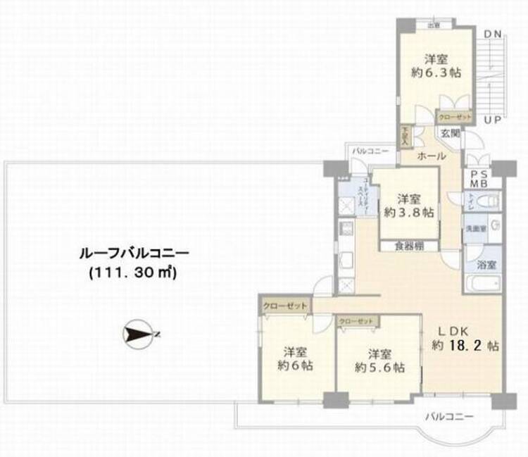 間取り 間取り（４ＬＤＫ＋ルーフバルコニー）
