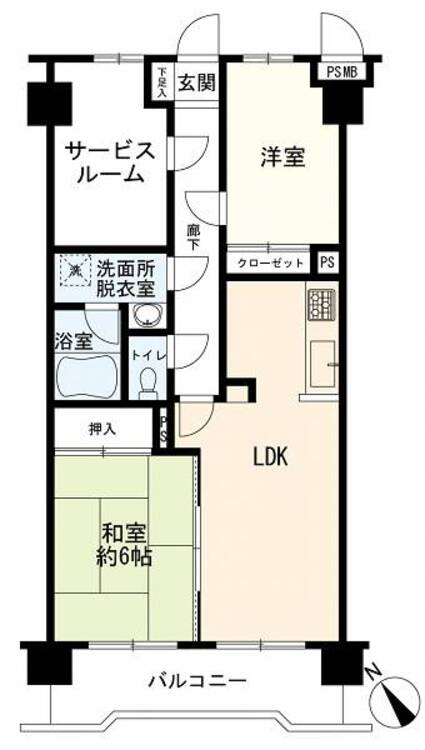 間取り ２ＬＤＫ＋Ｓ（納戸）