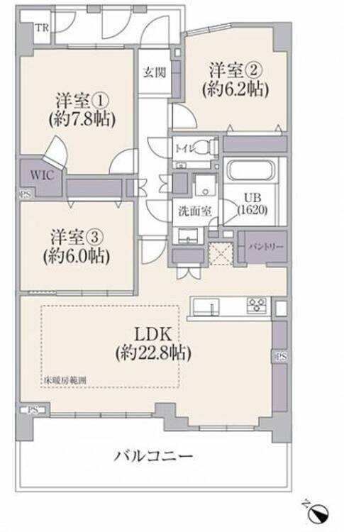 間取り ペット飼育可能！充実のプライベートスペース、全居室6帖以上の住まい。