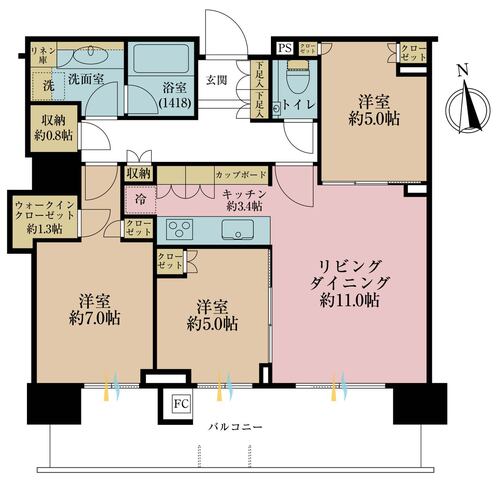 ＨＡＲＵＭＩ　ＦＬＡＧ　ＰＡＲＫ　ＶＩＬＬＡＧＥ　Ｔ棟の物件画像