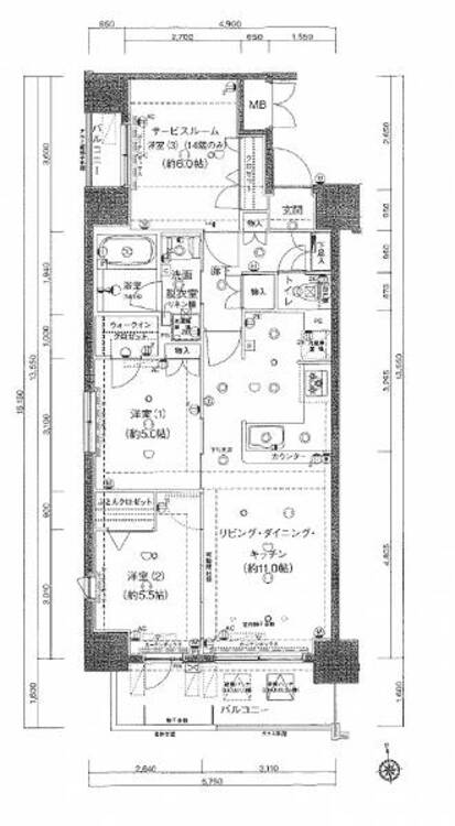 間取り 南向きの9階住宅は、太陽の愛に満ち、美しい眺めが幸せをもたらします。