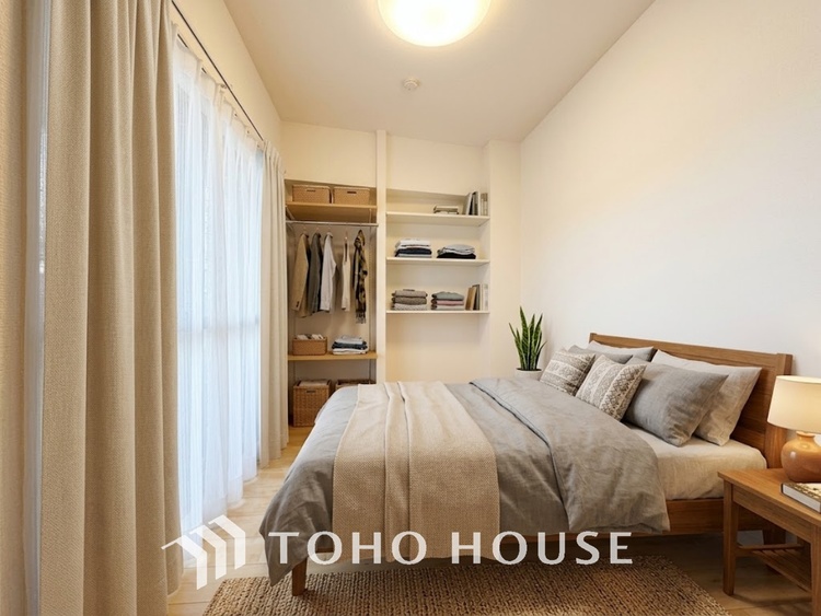 内装 ※生成AIによるイメージです。家具・小物は販売価格に含まれません。【PRIVATE ROOM】◆リラックス◆寝室は一日の疲れを癒す大切な空間。快適で落ち着けるおすすめの間取りです。