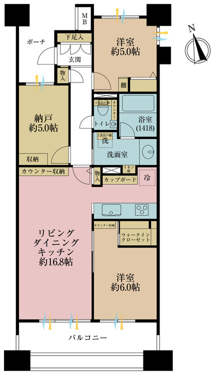 その他 2LDK+S（納戸）、専有面積72.58m2、バルコニー面積12m2