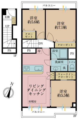 馬事公苑前ハイム２号棟の物件画像