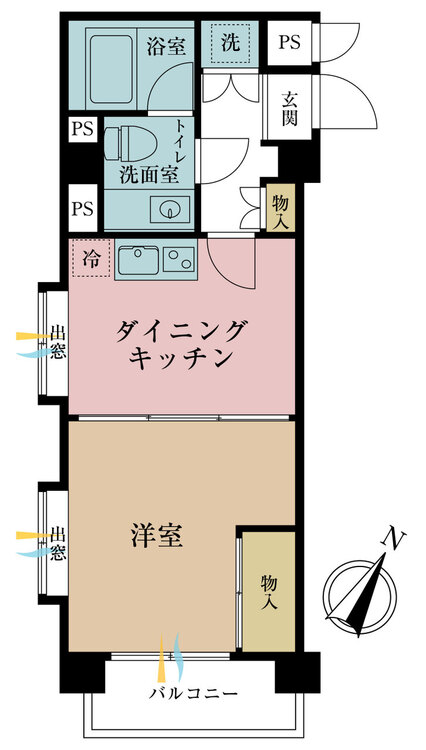 その他 1DK、専有面積31.86m2、バルコニー面積4.2m2